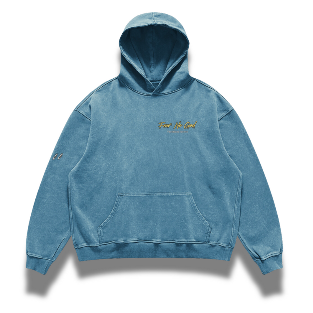 Fear No God Oversized Faded Hoodie