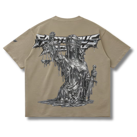Chrome Drip Raw Hem T