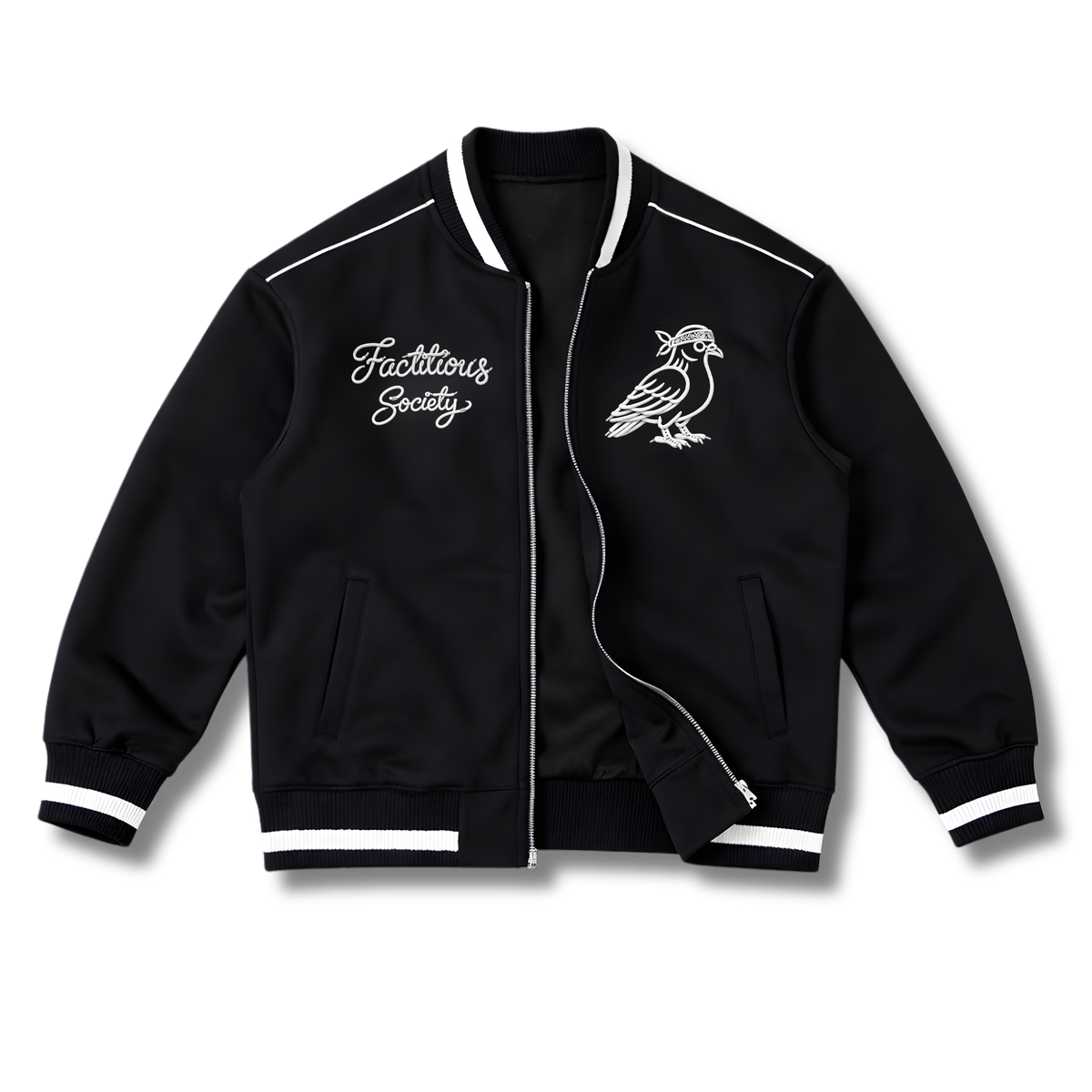 FACTITIOUS SOCIETY Laced Pigeon Bomber jacket