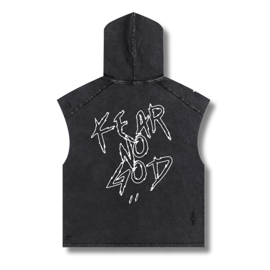 Fear No God Boxy Hooded Tank Top