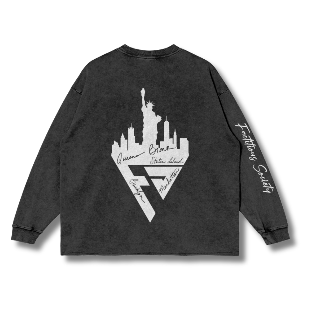 FACTITIOUS SOCIETY FS NYC Raw Hem Long T