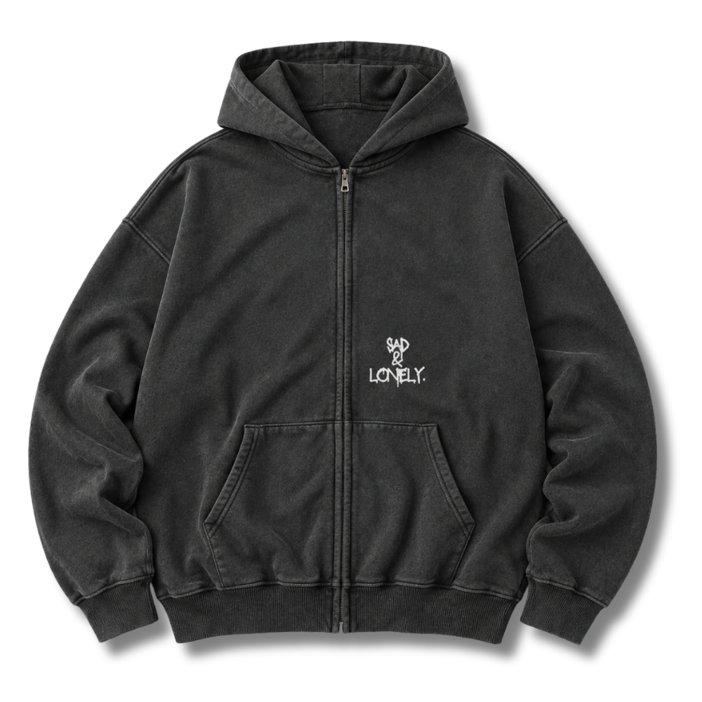 FACTITIOUS SOCIETY Sad & Lonely Zip Hoodie