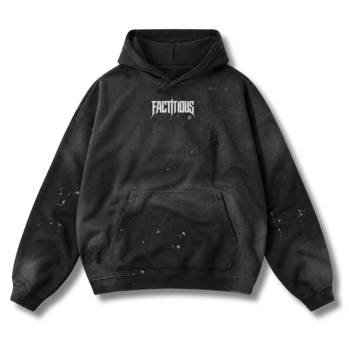FACTITIOUS SOCIETY FACTITIOUS GRUNGE FLEECE HOODIE