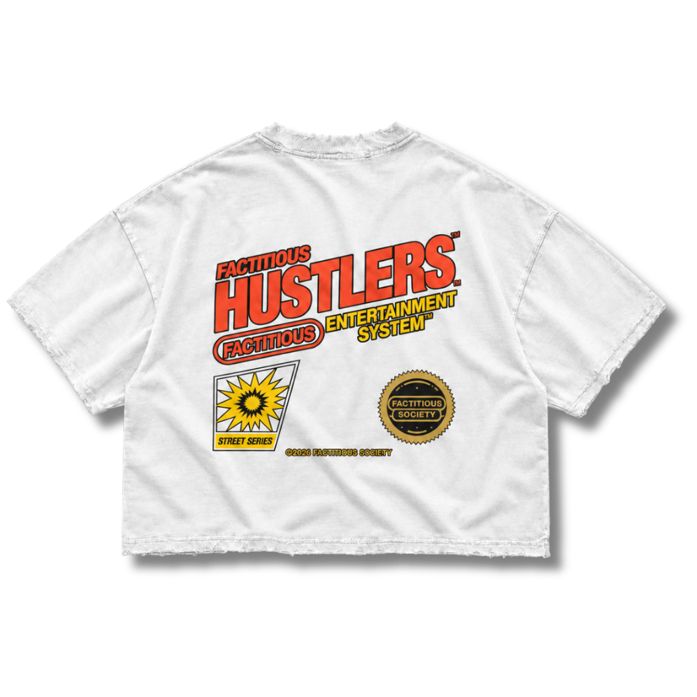 FACTITIOUS SOCIETY HUSTLERS FRAYED BOXY TEE