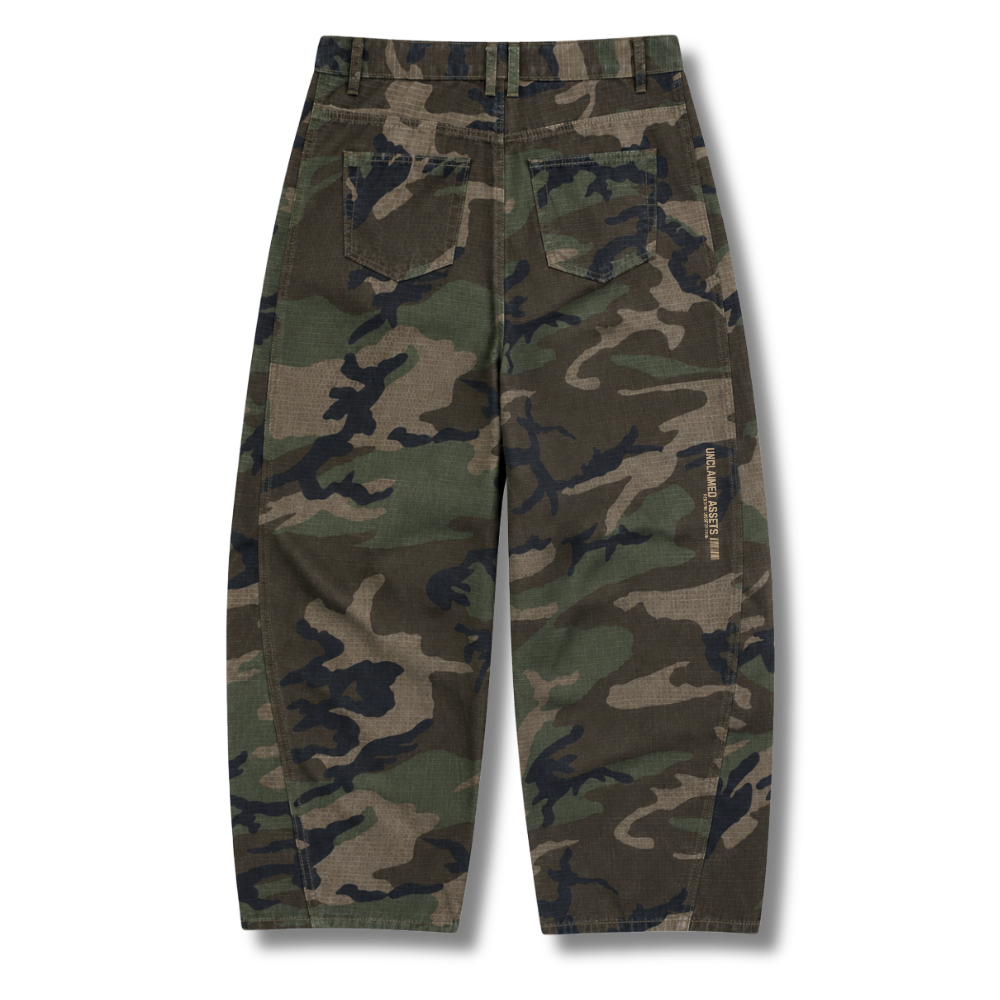 CONFISCATED CAMO BARREL PANTS