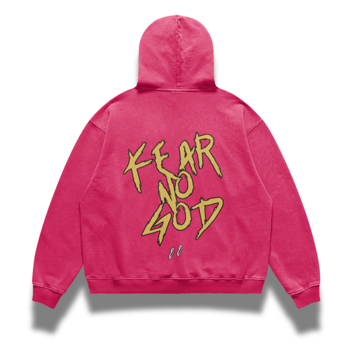 FACTITIOUS SOCIETY Fear No God Oversized Faded Hoodie
