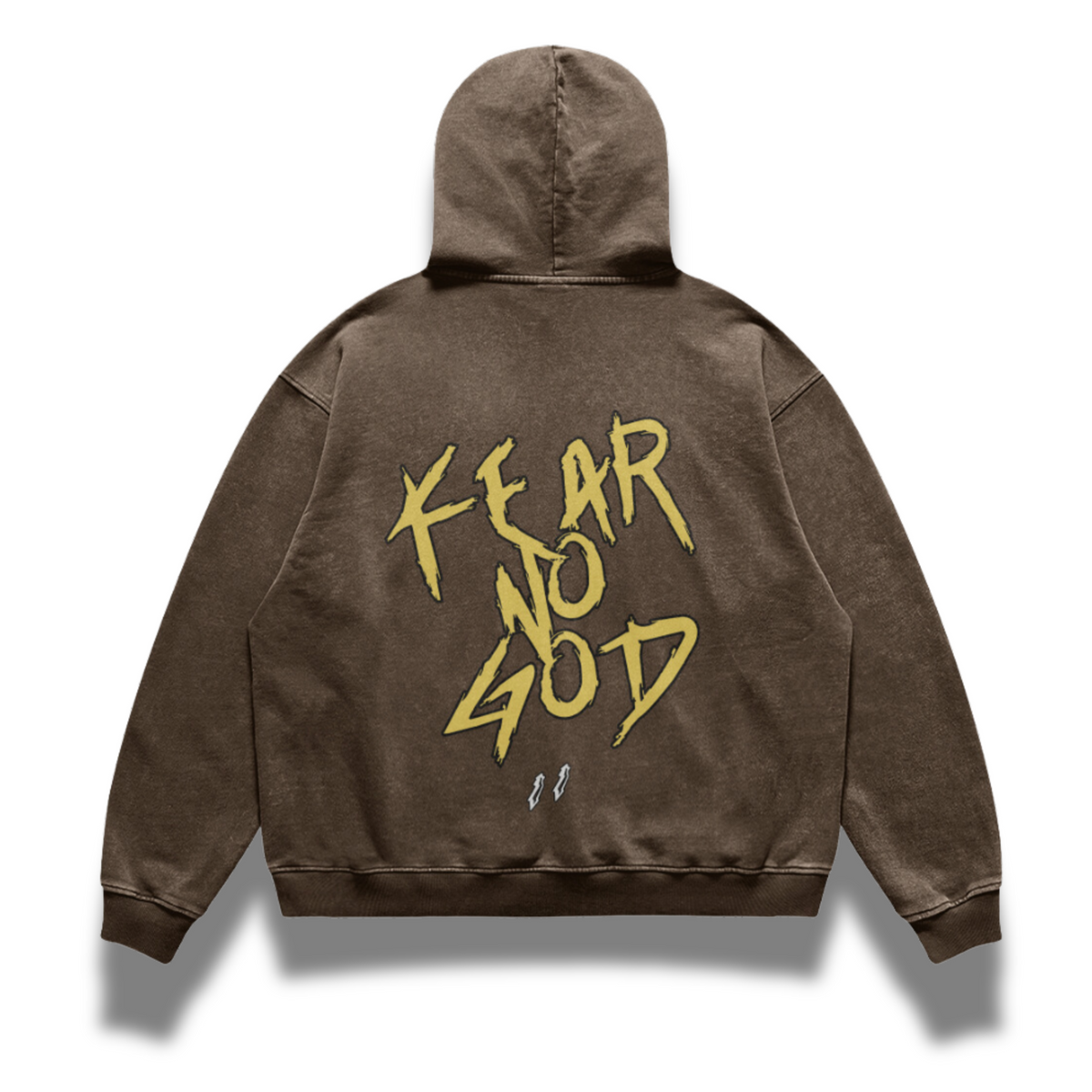 FACTITIOUS SOCIETY Fear No God Oversized Faded Hoodie