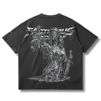Chrome Drip Raw Hem T