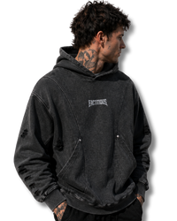 STONEWASH PANEL POCKET HOODIE